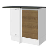Bajo Mesada Cocina Esquinera 100% MDF 1 Puerta Blanco/Marrón Acordes Madesa