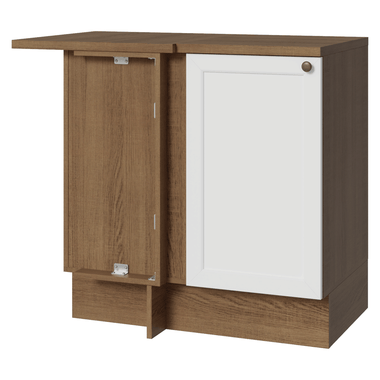 Bajo Mesada Esquinero 94 cm 1 Puerta Marrón/Blanco Vik Madesa