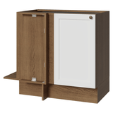 Bajo Mesada Esquinero 94 cm 1 Puerta (Sin Mesada) Marrón/Blanco Vik Madesa