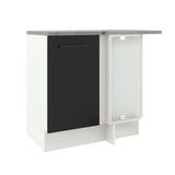Bajo Mesada 94 cm Sin cajones 1 Puerta Agata Blanco/Negro