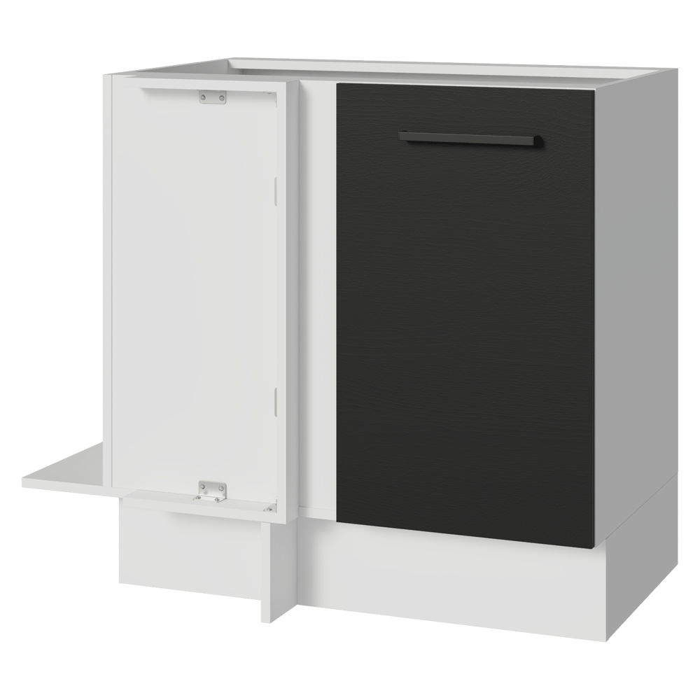 Bajo Mesada Esquinero 94 cm 1 Puerta (Sin Mesada) Blanco/Negro Agata Madesa
