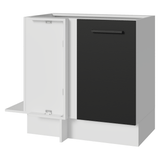 Bajo Mesada Esquinero 94 cm 1 Puerta (Sin Mesada) Blanco/Negro Agata Madesa