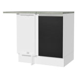Bajo Mesada de Esquina de Cocina con 1 Puerta Glamy Blanco/Negro