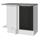 Bajo Mesada Esquinero 1 Puerta Blanco/Negro Lux Madesa