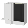 Bajo Mesada Esquinero 94 cm 1 Puerta (Sin Mesada) Blanco/Negro Lux Madesa