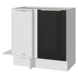 Bajo Mesada Esquinero 1 Puerta (Sin Mesada) Blanco/Negro Lux Madesa