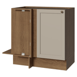 Bajo Mesada Esquinero 94 cm 1 Puerta (Sin Mesada) Marrón/Crema Vik Madesa