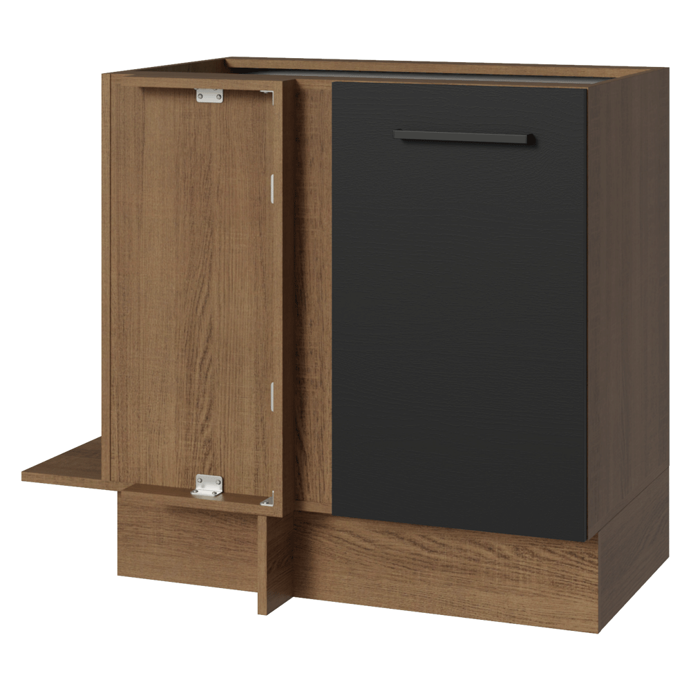 Bajo Mesada Esquinero 94 cm 1 Puerta (Sin Mesada) Marrón/Negro Agata Madesa