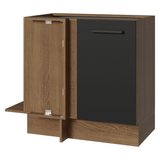 Bajo Mesada Esquinero 94 cm 1 Puerta (Sin Mesada) Marrón/Negro Agata Madesa