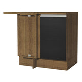 Bajo Mesada de Esquina de Cocina con 1 Puerta Glamy Marrón/Negro