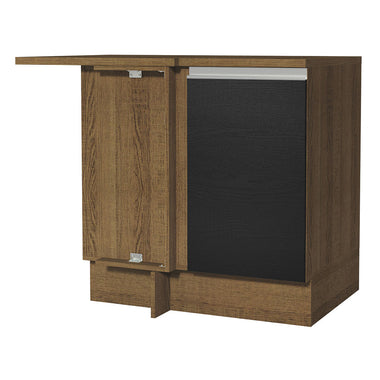 Bajo Mesada Esquinero 94 cm 1 Puerta Marrón/Negro Glamy Madesa