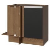 Bajo Mesada Esquinero 94 cm 1 Puerta (Sin Mesada) Marrón/Negro Glamy Madesa