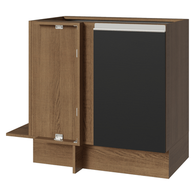 Bajo Mesada Esquinero 94 cm 1 Puerta Sin Mesada Marrón/Negro Glamy Madesa