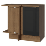 Bajo Mesada Esquinero 1 Puerta (Con Mesada) Marrón/Negro Lux Madesa