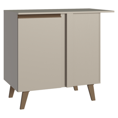 Bajo Mesada Esquinero 93 cm 1 Puerta con Patas Crema Nice Madesa