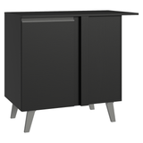Bajo Mesada Esquinero 1 Puerta con Patas Negro Nice Madesa