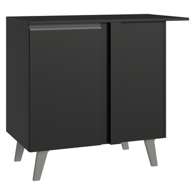 Bajo Mesada Esquinero 93 cm 1 Puerta con Patas Negro Nice Madesa