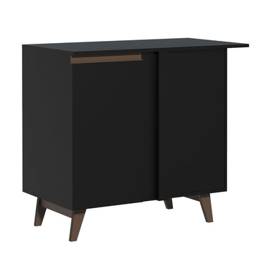 Bajo Mesada Esquinero 90 cm 1 Puerta con Patas Negro Reims Madesa