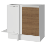 Bajo Mesada Esquinero 94 cm 1 Puerta (Sin Mesada) Blanco/Marrón Glamy Madesa