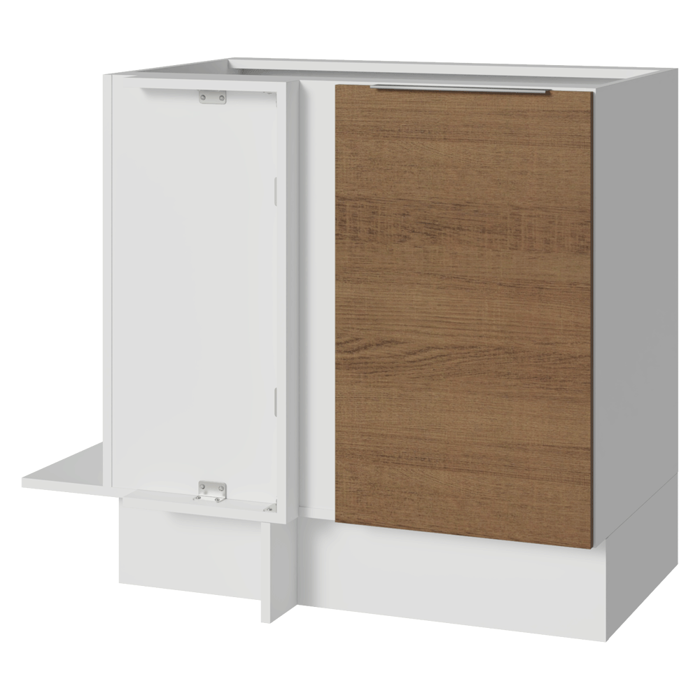 Bajo Mesada Esquinero 94 cm 1 Puerta (Sin Mesada) Blanco/Marrón Stella Madesa
