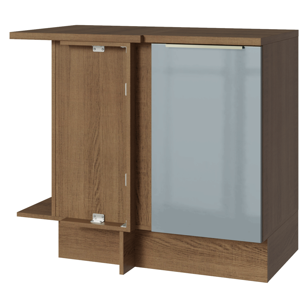 Bajo Mesada Esquinero 1 Puerta Marrón/Gris Lux Madesa
