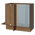 Bajo Mesada Esquinero 94 cm 1 Puerta (Sin Mesada) Marrón/Gris Lux Madesa