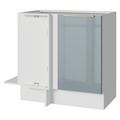 Bajo Mesada Esquinero 94 cm 1 Puerta (Sin Mesada) Blanco/Gris Lux Madesa