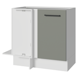 Bajo Mesada Esquinero 94 cm 1 Puerta (Sin Mesada) Blanco/Gris Agata Madesa