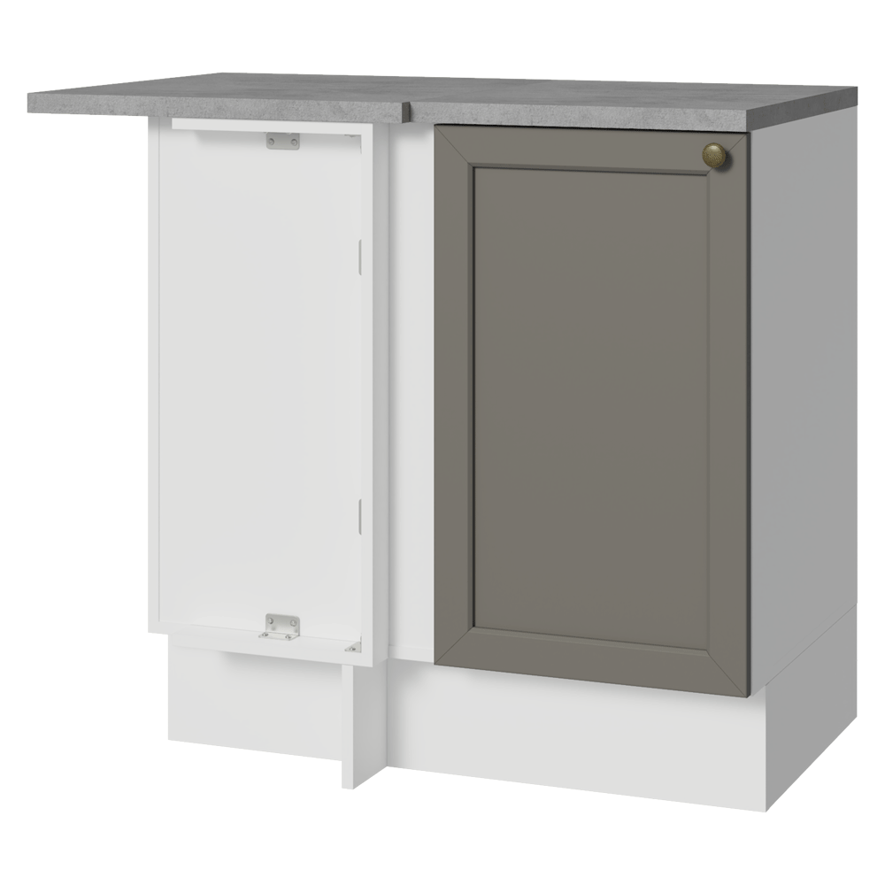 Bajo Mesada Esquinero 94 cm 1 Puerta Blanco/Gris Vik Madesa