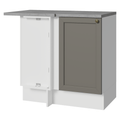 Bajo Mesada Esquinero 94 cm 1 Puerta Blanco/Gris Vik Madesa