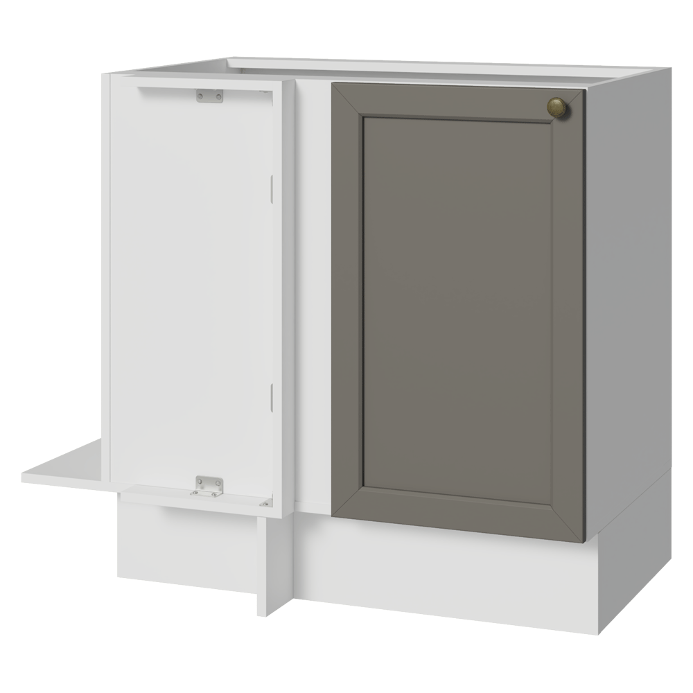 Bajo Mesada Esquinero 94 cm 1 Puerta (Sin Mesada) Blanco/Gris Vik Madesa