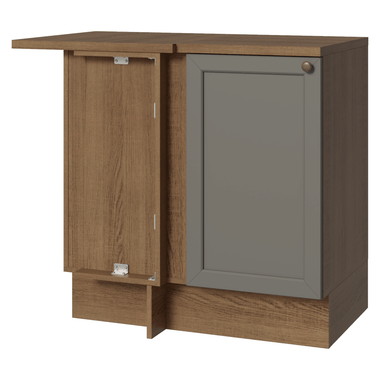 Bajo Mesada Esquinero 94 cm 1 Puerta Marrón/Gris Vik Madesa