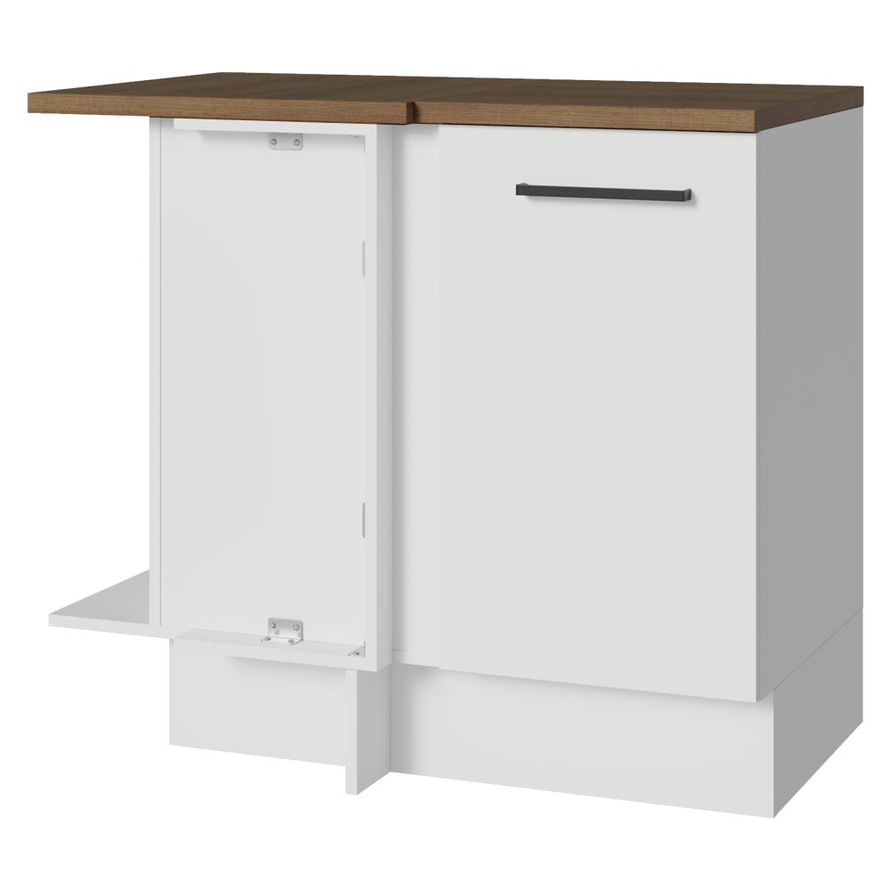 Bajo Mesada Esquinero 94 cm 1 Puerta Blanco/Marrón Agata Madesa