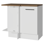 Bajo Mesada Esquinero 94 cm 1 Puerta Blanco/Marrón Agata Madesa