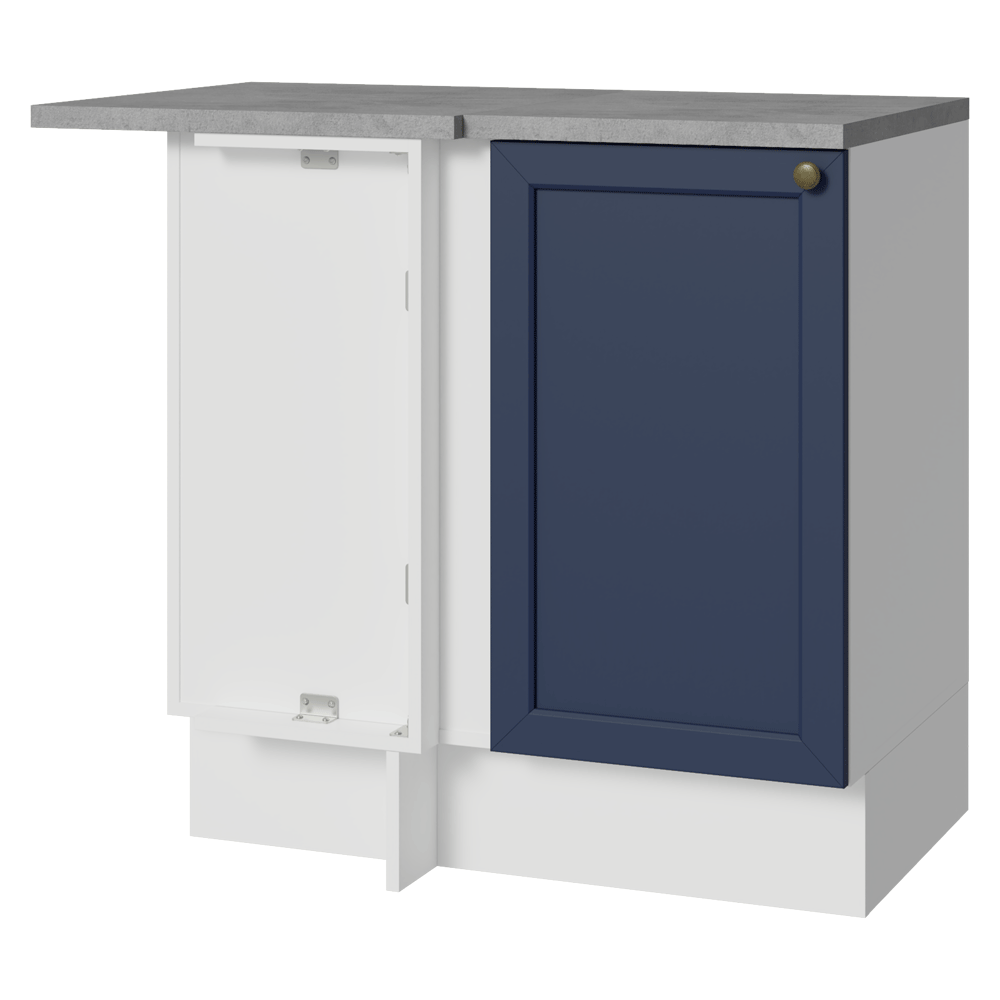 Bajo Mesada esquinero 1 Puerta Blanco/Azul Vik Madesa