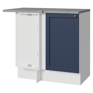 Bajo Mesada Esquinero 94 cm 1 Puerta Blanco/Azul Vik Madesa