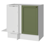 Bajo Mesada Esquinero 94 cm 1 Puerta (Sin Mesada) Blanco/Verde Vik Madesa