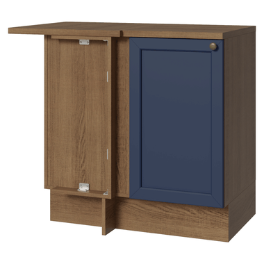 Bajo Mesada Esquinero 94 cm 1 Puerta Marrón/Azul Vik Madesa