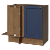 Bajo Mesada Esquinero 94 cm 1 Puerta (Sin Mesada) Marrón/Azul Vik Madesa
