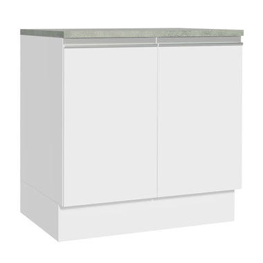 Bajo Mesada 80 cm 2 Puertas Blanco Glamy Madesa