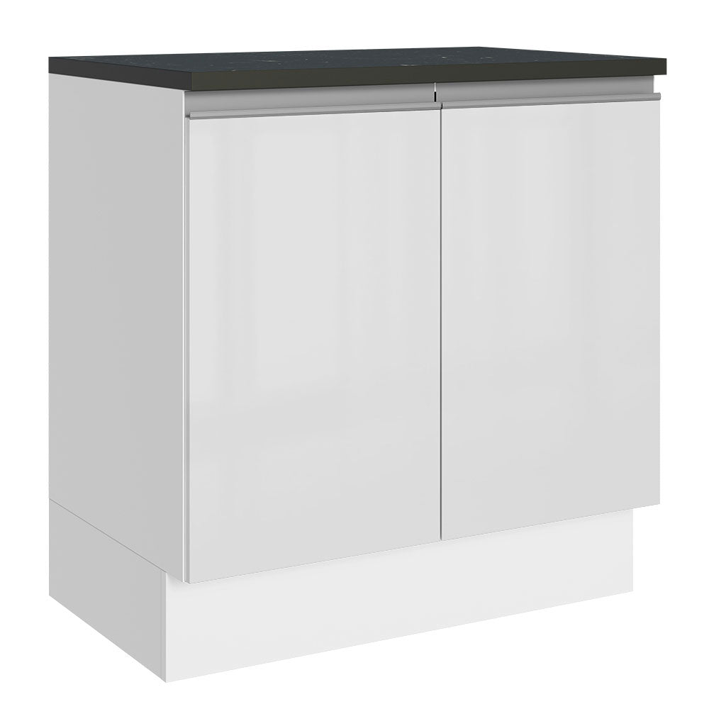Bajo Mesada Cocina 100% MDF 80 cm 2 Puertas Blanco Brillante Acordes Madesa
