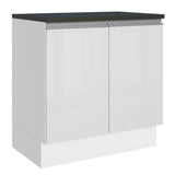 Bajo Mesada Cocina 100% MDF 80 cm 2 Puertas Blanco Brillante Acordes Madesa