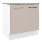 Bajo Mesada 80 cm 2 Puertas Agata Blanco/Crema