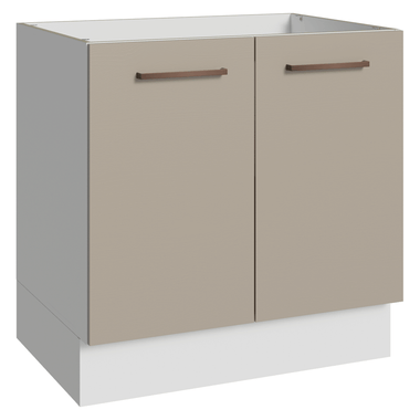 Bajo Mesada 80 cm 2 Puertas Sin Mesada Blanco/Crema Agata Madesa