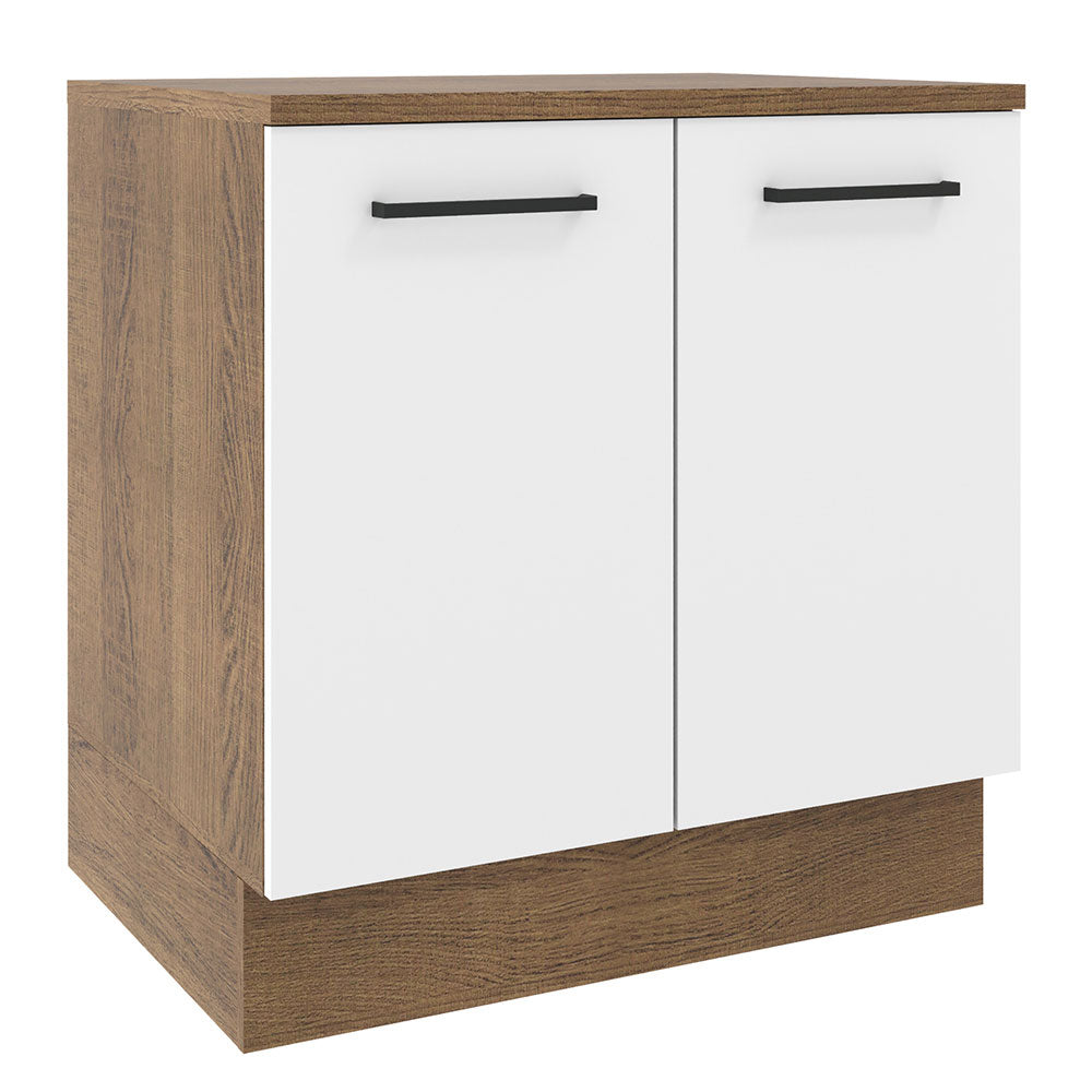Bajo Mesada 80 cm 2 Puertas Agata Marrón/Blanco