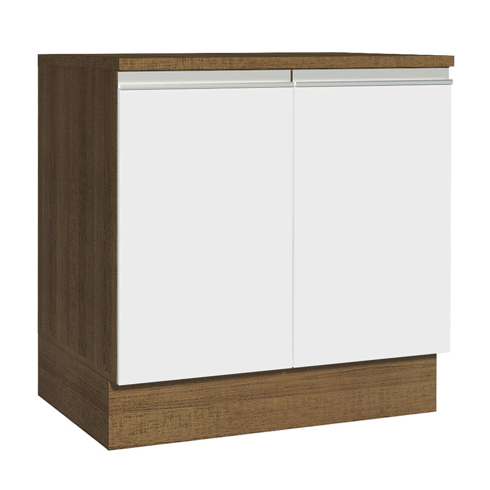 Bajo Mesada Madesa Glamy 80 cm 2 Puertas Marrón/Blanco