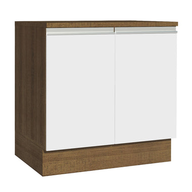 Bajo Mesada 80 cm 2 Puertas Marrón/Blanco Glamy Madesa