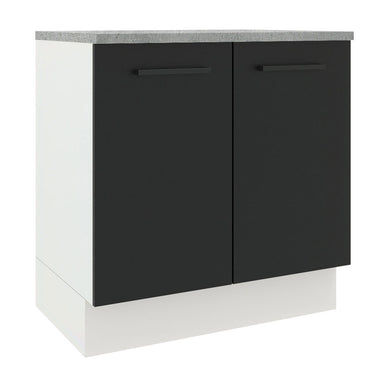 Bajo Mesada 80 cm 2 Puertas Blanco/Negro Agata Madesa