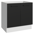 Bajo Mesada 80 cm 2 Puertas Sin Mesada Blanco/Negro Agata Madesa