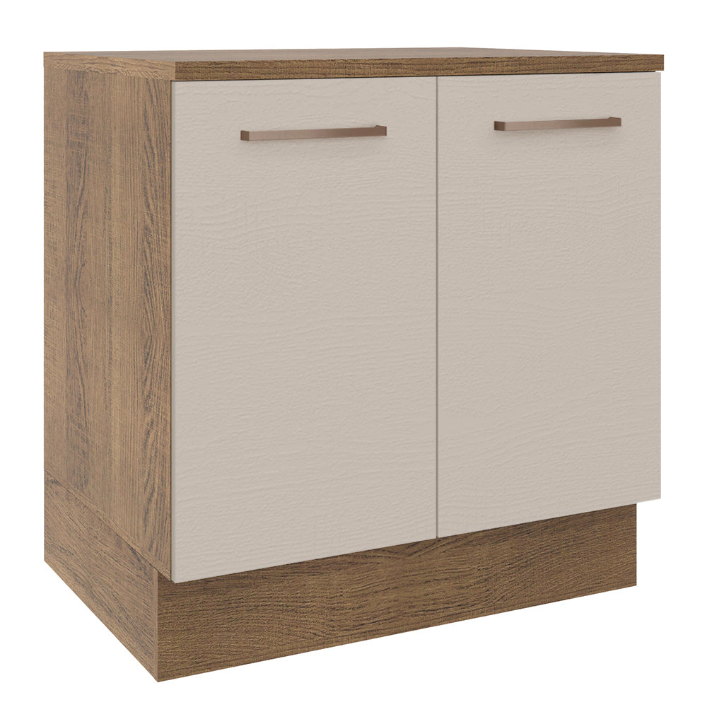 Bajo Mesada 80 cm 2 Puertas Agata Marrón/Crema